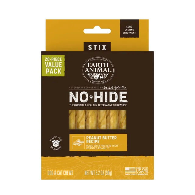 earth-animal-no-hide-peanut-butter-stix-friandise-xs-10-pcs image 1