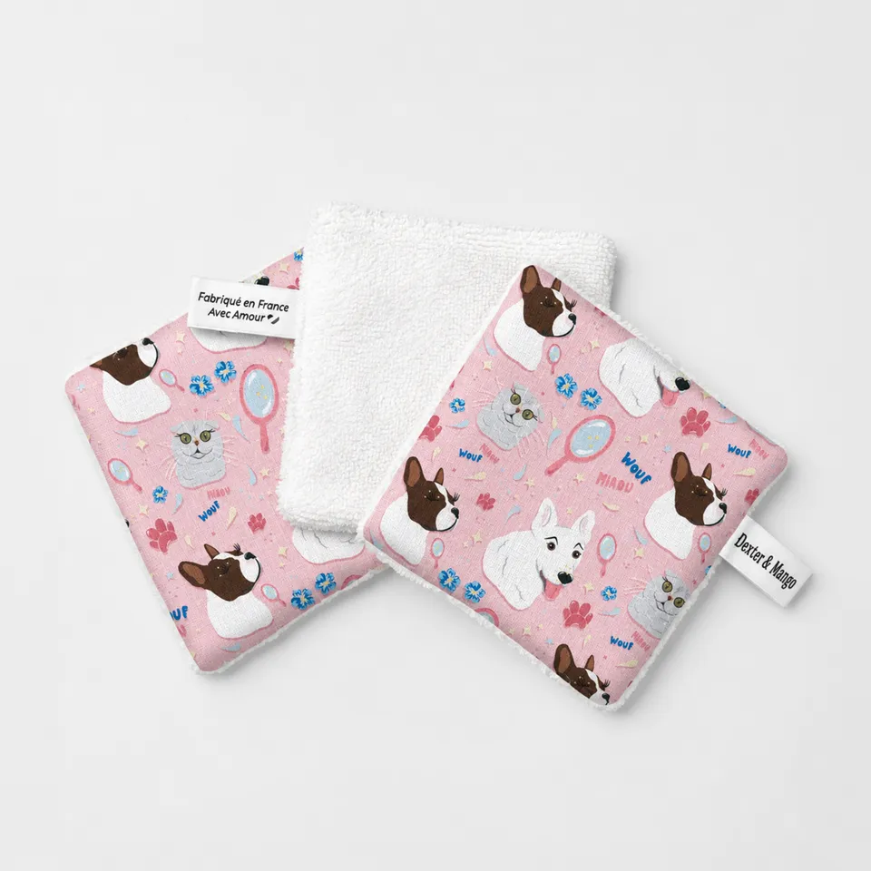 dexter-mango-lingettes-lavables-chien-bambou-france image 1