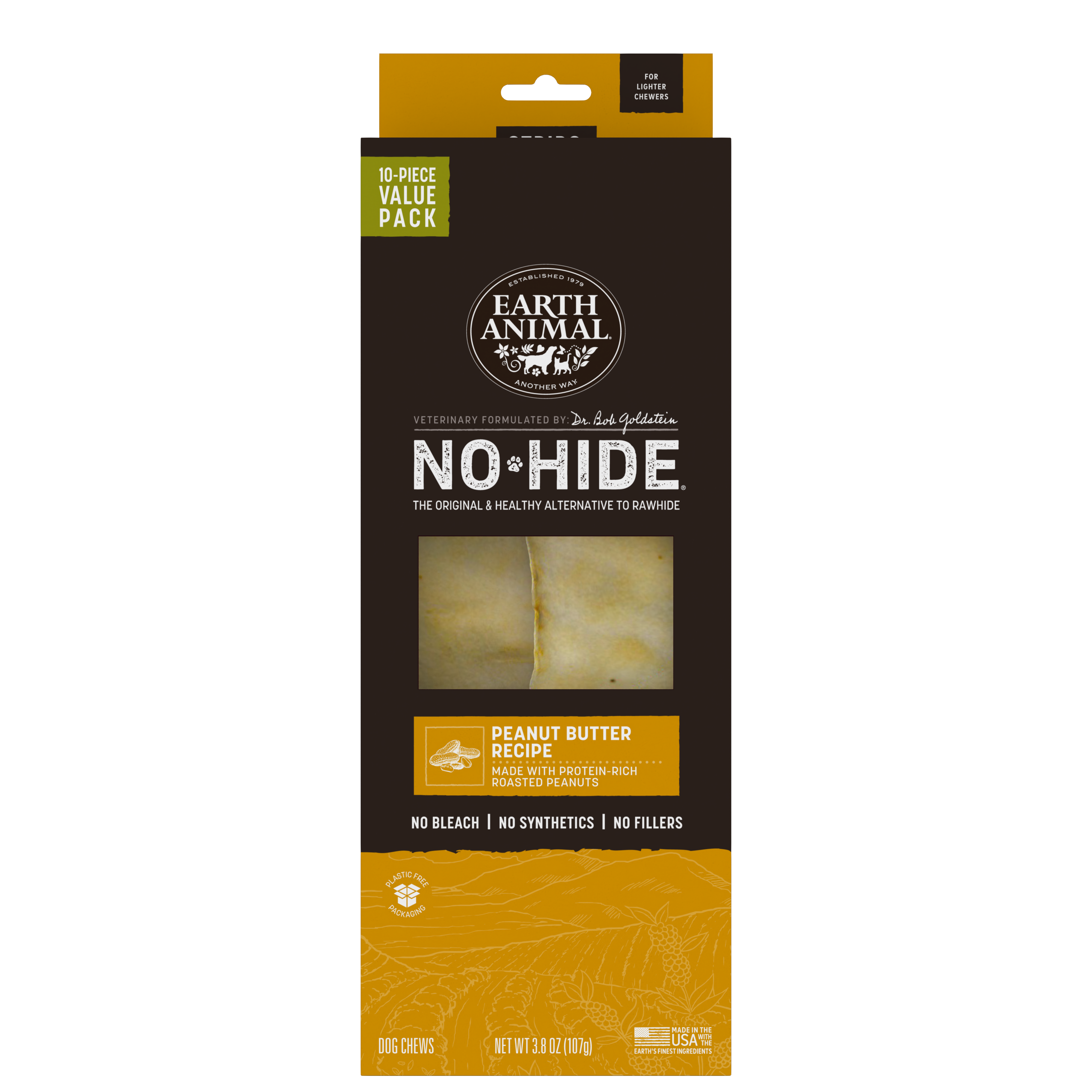 earth-animal-no-hide-peanut-butter-strips-friandise-4-pcs image 1