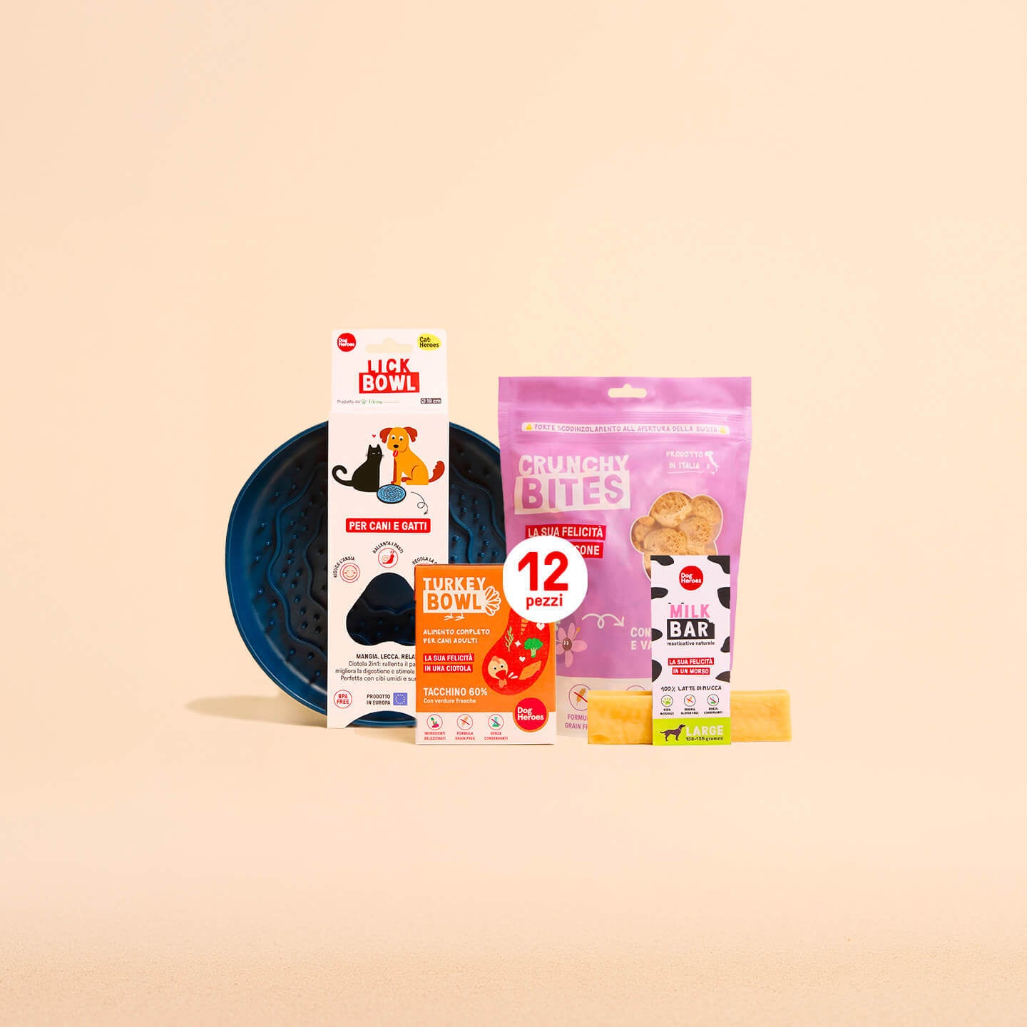 dog-heroes-kit-relax-coffret-chien-gamelle-lick-bowl-bleue image 1