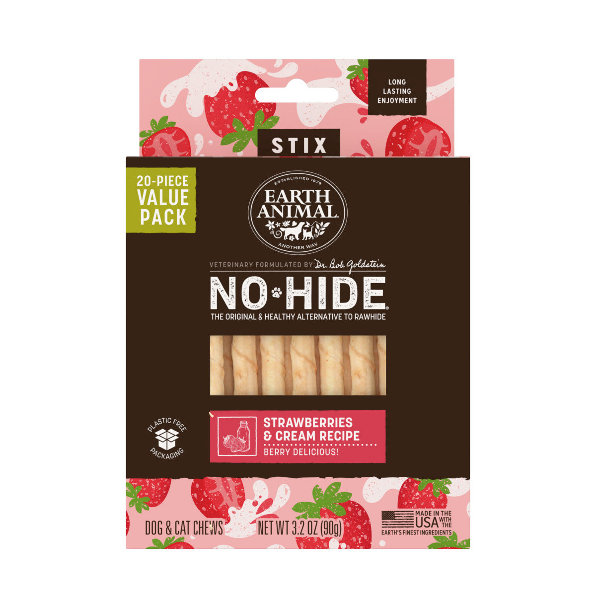 earth-animal-no-hide-stix-fraise-cr-me-xs-lot-20-dents image 1