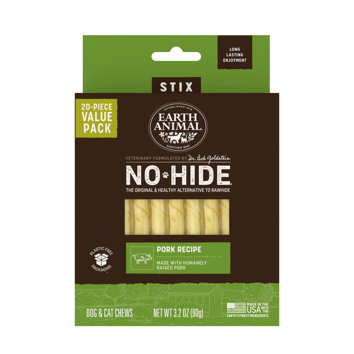 earth-animal-no-hide-pork-stix-friandise-xs-10-pcs-porc image 1