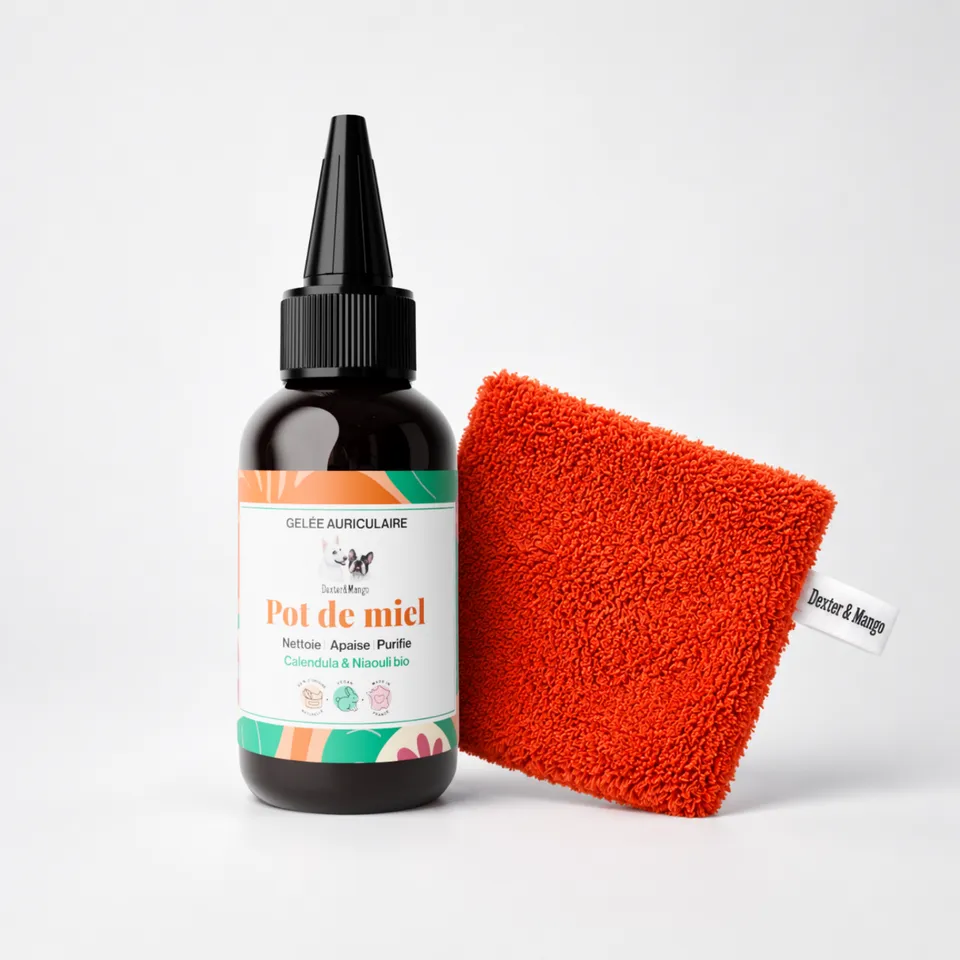 dexter-mango-pot-de-miel-gel-oreille-chien-3-lingettes image 1