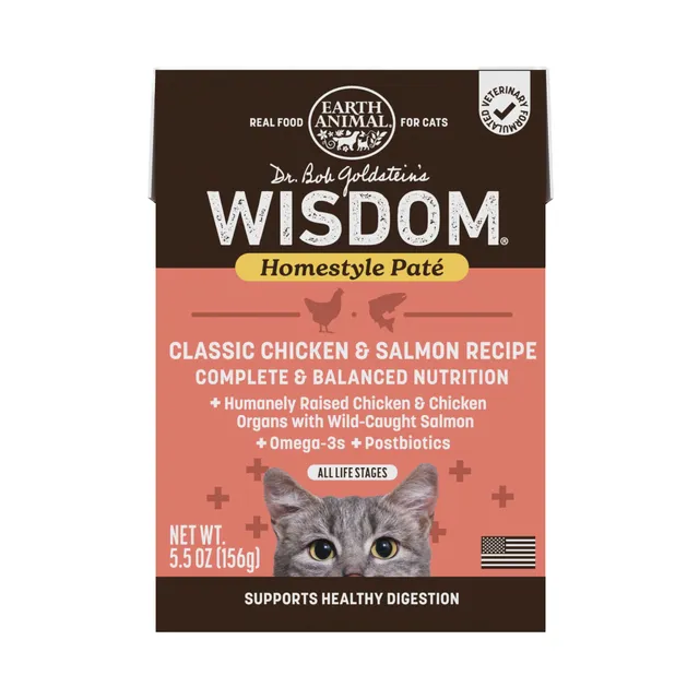 earth-animal-wisdom-poulet-saumon-p-t-e-chat-155g image 1