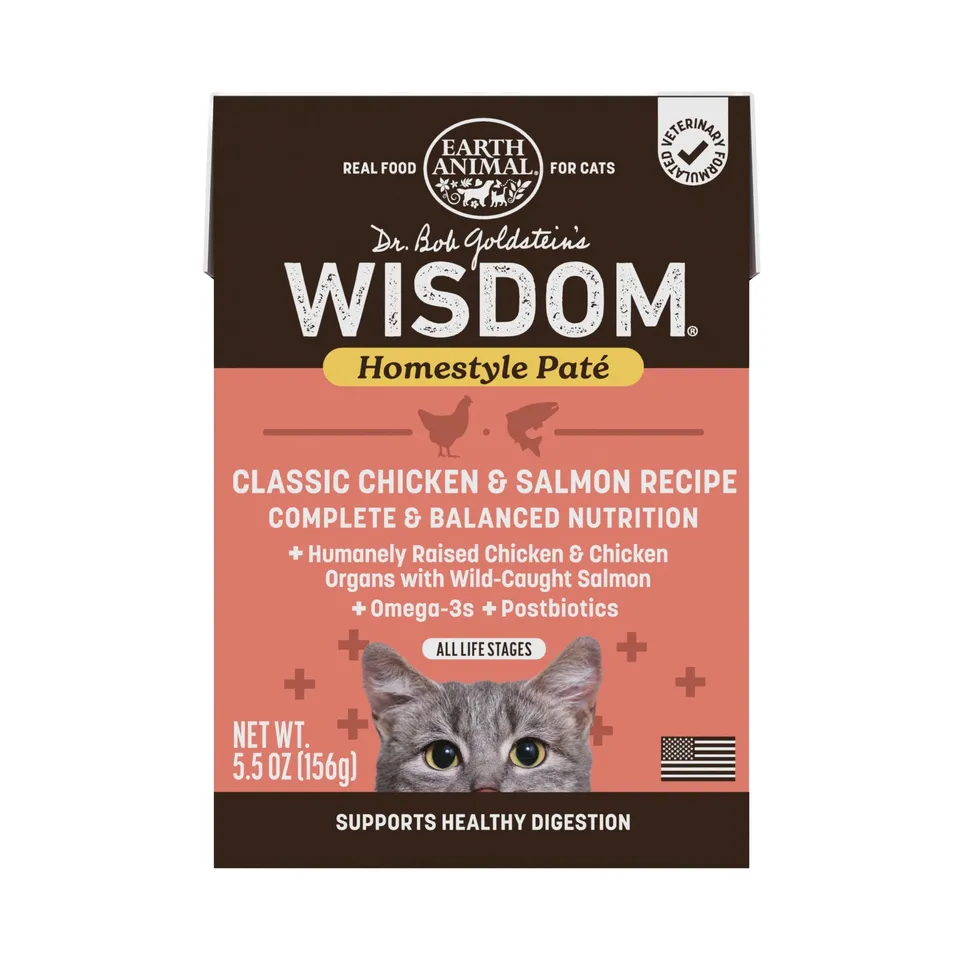 earth-animal-wisdom-poulet-saumon-p-t-e-chat-155g image 1